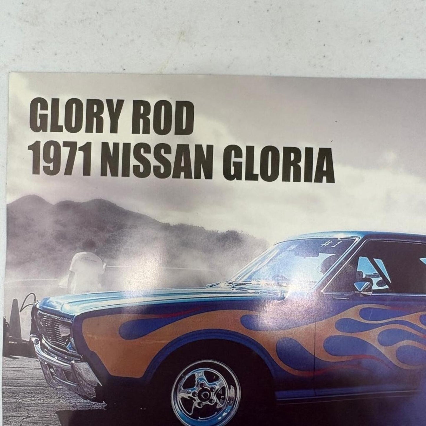 Mooneyes Dragster II Glory Rod 1971 Nissan Gloria Double Sided Poster 12x9