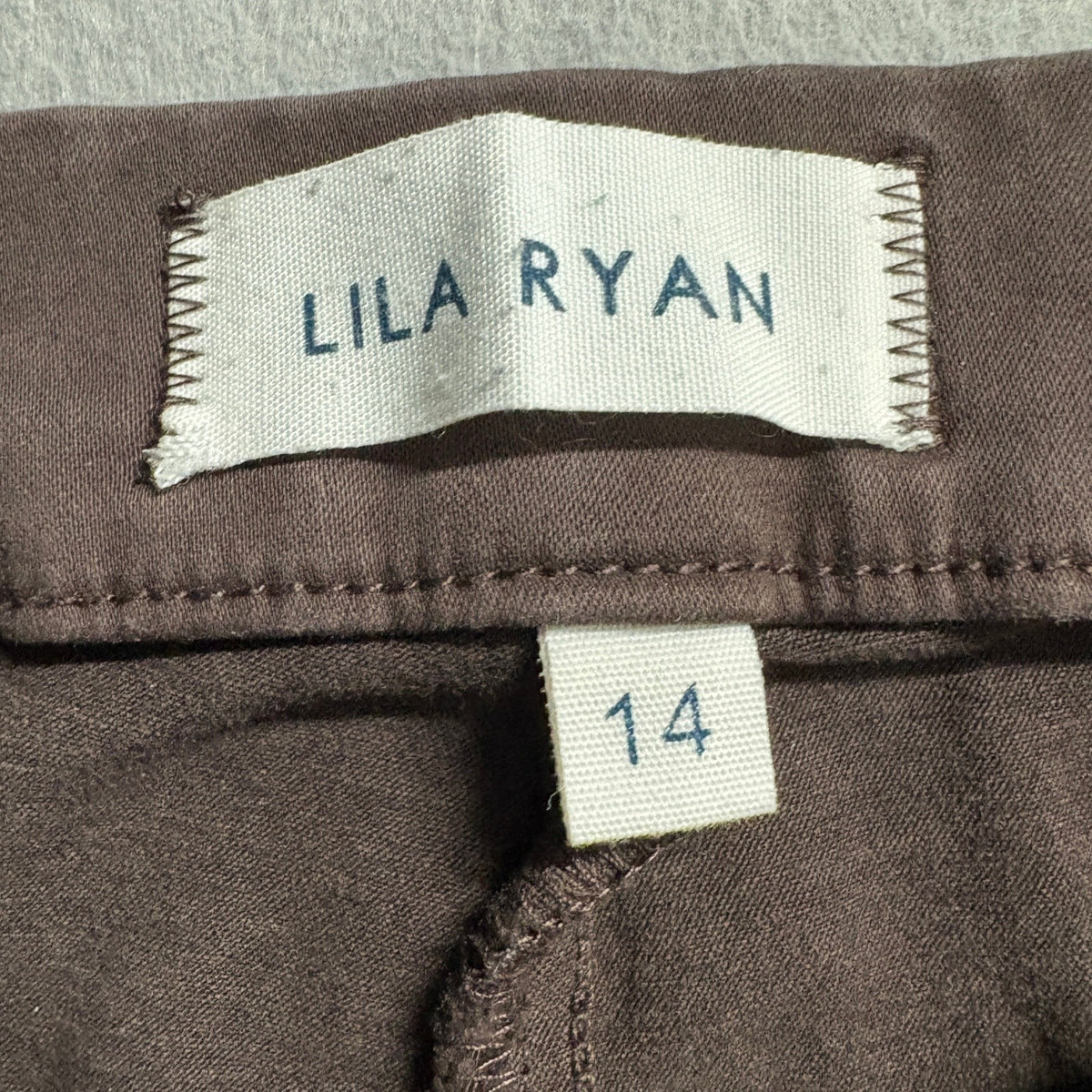 Lila Ryan Womens Pants Size 14 Brown Stretch Cotton Tencel Blend Casual Chino