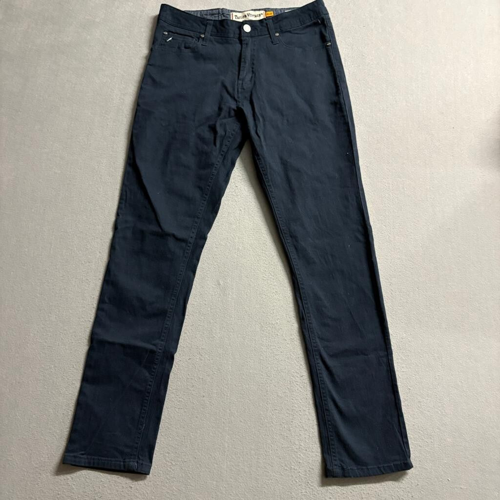 Tailor Vintage Canaan Slim Fit Pants Mens 30x32 Navy Blue Comfort Stretch