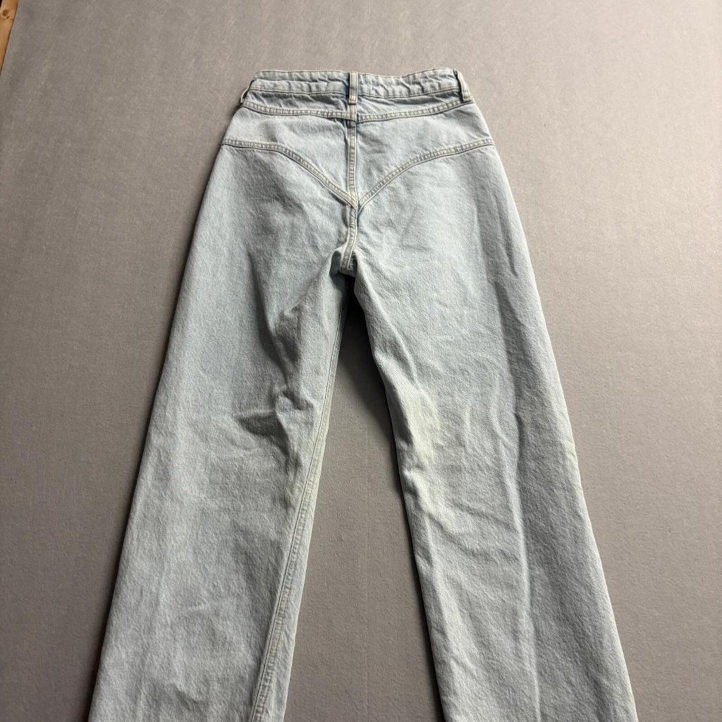 Piral Jeans Womens Small Light Wash Denim High Rise Button Fly Split Hem