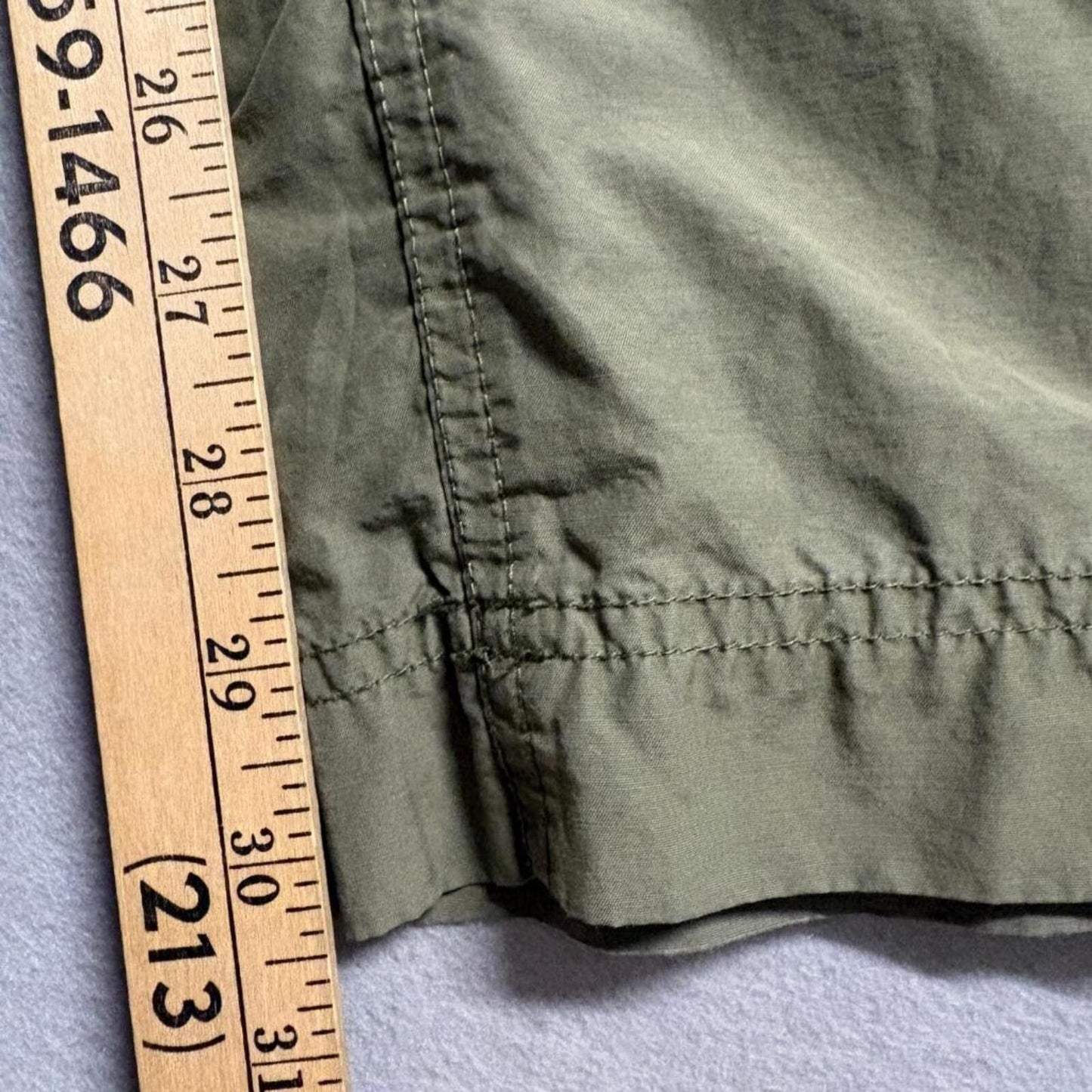 Lands End Cargo Pants Womens 16 Green Roll Up Convertible Hiking Outdoor Cotton