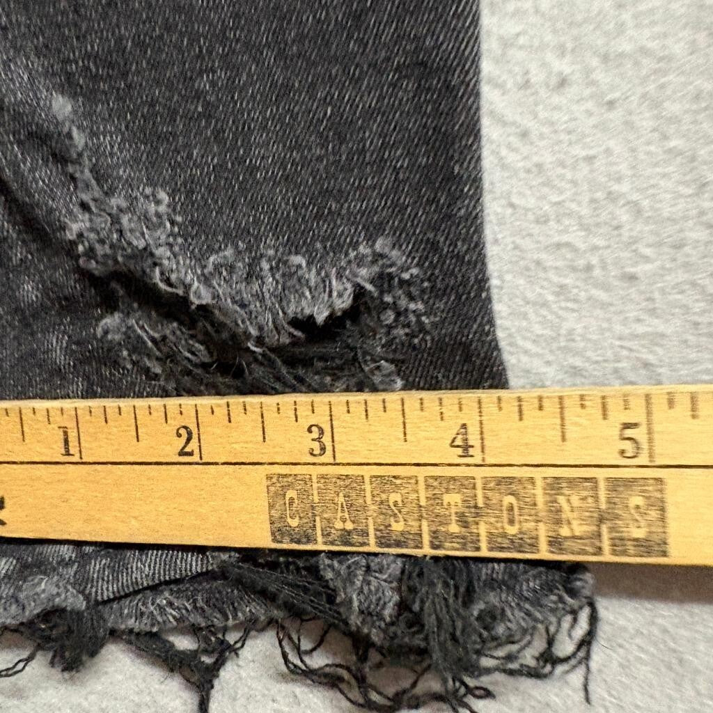 AGOLDE Sophie High Rise Skinny Jeans Womens 24 Black Distressed Frayed Hem