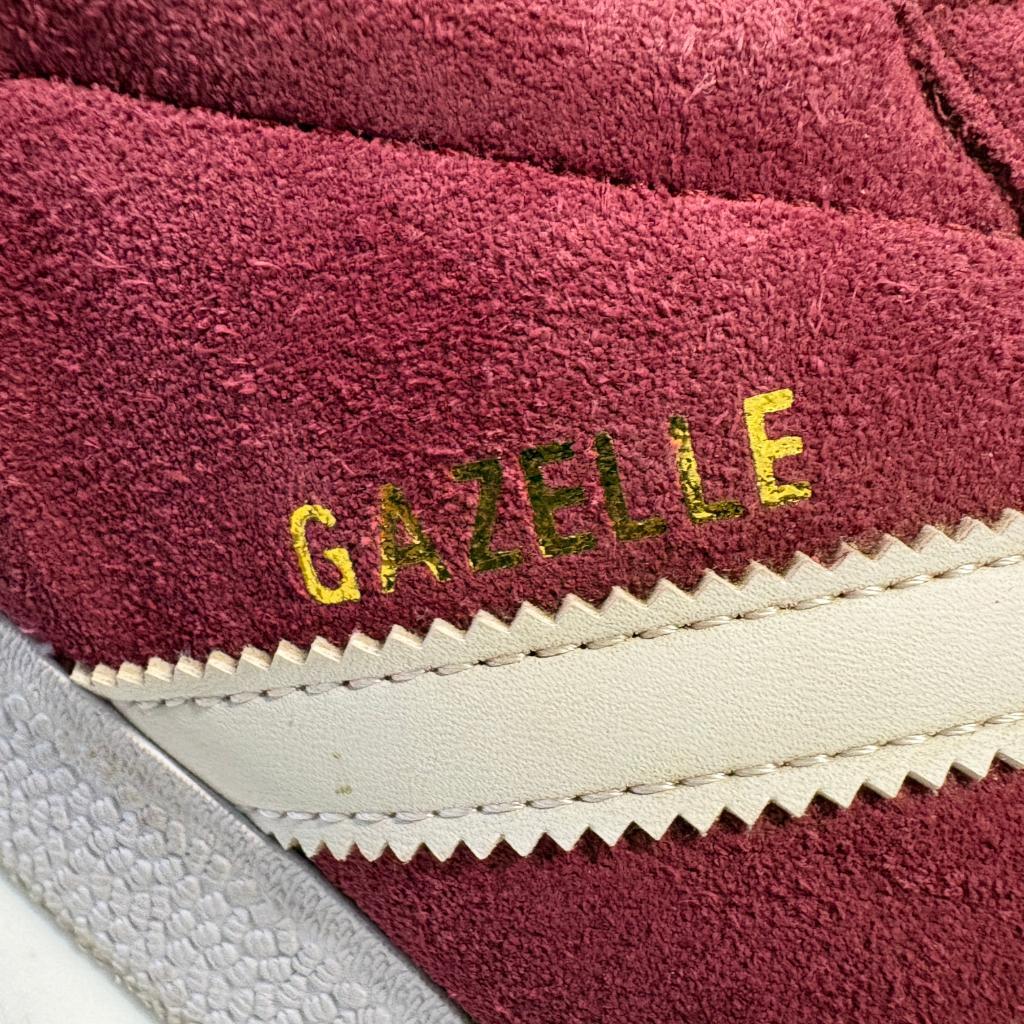 Adidas Gazelle Burgundy Suede Mens Size 13 Maroon White B41645 Low Top Sneakers