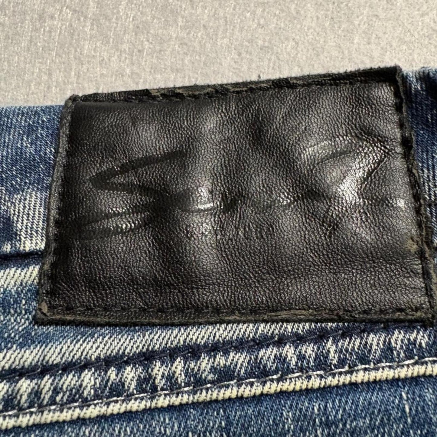 Seven7 Distressed Bootcut Jeans Womens Plus Size 24 Blue Stretch Denim