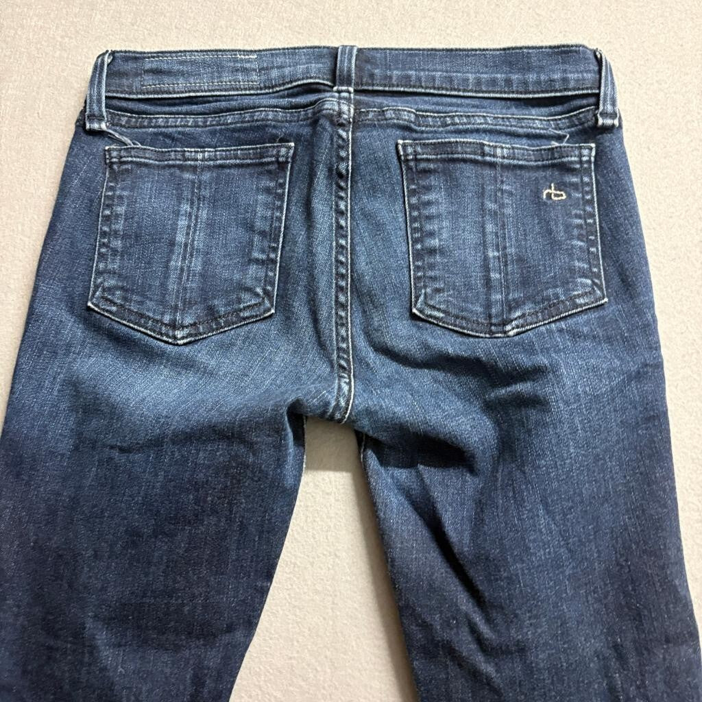 Rag & Bone Kensington Skinny Jeans Womens 26 Blue Denim Moto Zipper Ankle