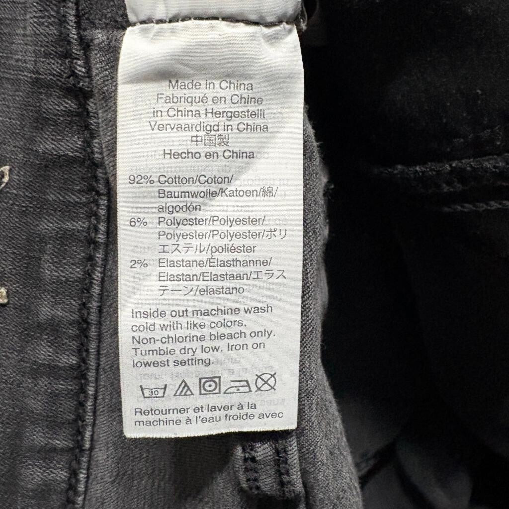 Madewell 10 High Rise Skinny Jeans Womens 28 Gray Button Fly Raw Hem Stretch