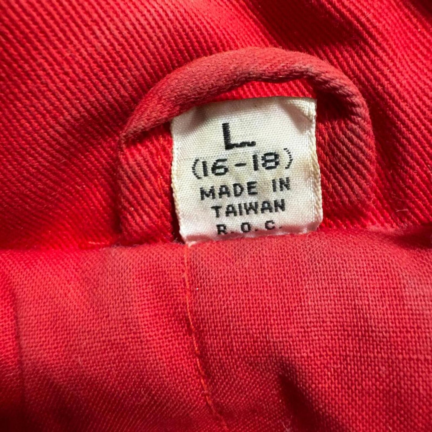 Vintage Stone Ridge Bomber Jacket Mens L Red Cotton Harrington Zip Up Taiwan