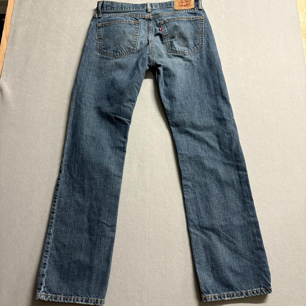 Levis 505 Straight Fit Jeans Mens 32x34 Blue 100% Cotton Denim Medium Wash