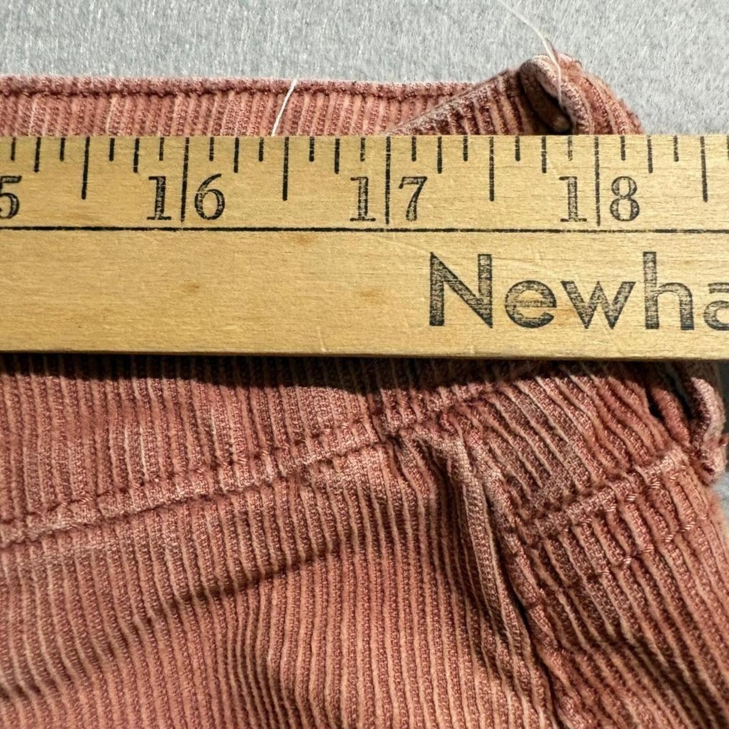 American Eagle Mom Straight Corduroy Pants Womens 18 Pink Brown Stretch High