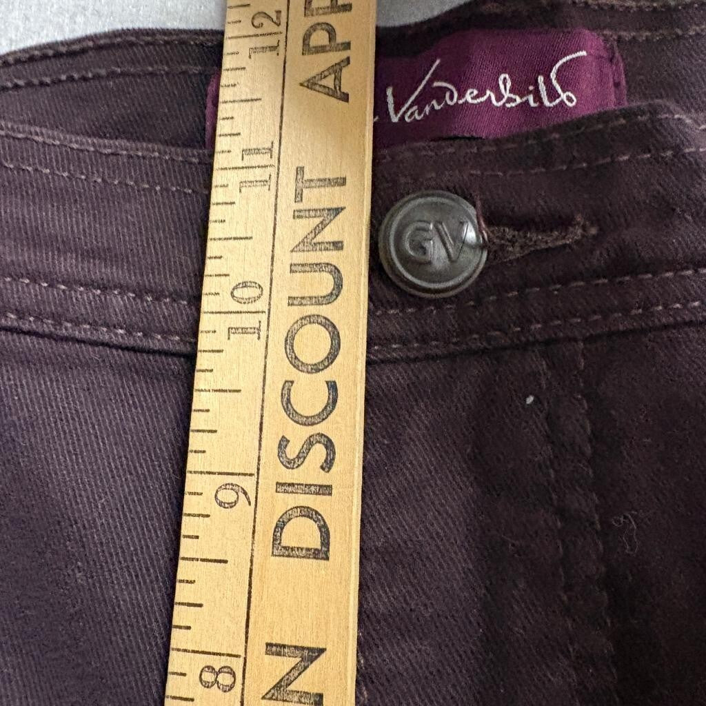 Gloria Vanderbilt Amanda Classic Tapered Pants Womens 14 Short Brown Stretch