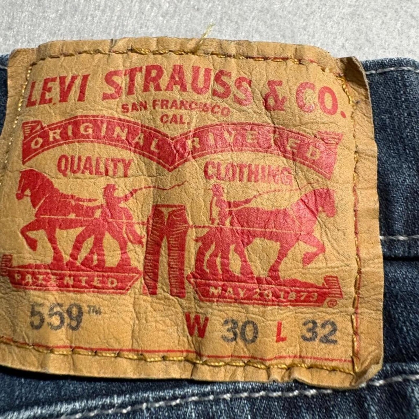 Levi's 559 Relaxed Straight Jeans Mens 30x32 Blue Denim WaterLess