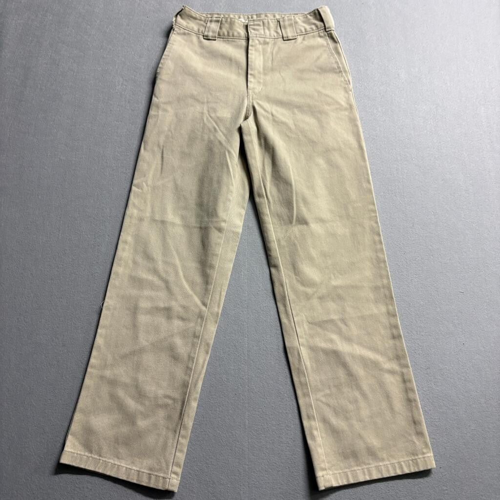 Dickies Girl Worker Crop Roll Hem Pants Womens Size 0/24 Khaki Chino Beige