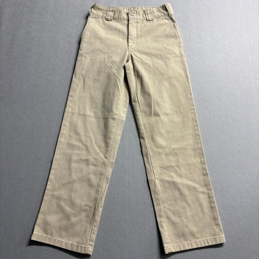 Dickies Girl Worker Crop Roll Hem Pants Womens Size 0/24 Khaki Chino Beige