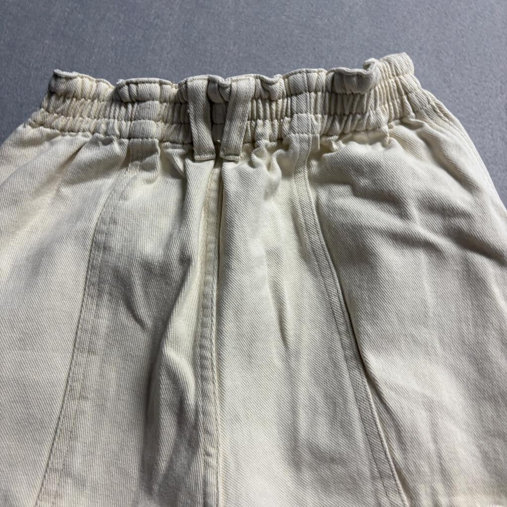 Simple Society Cargo Pants Womens 3/26 Ivory Cream Cotton High Rise Utility