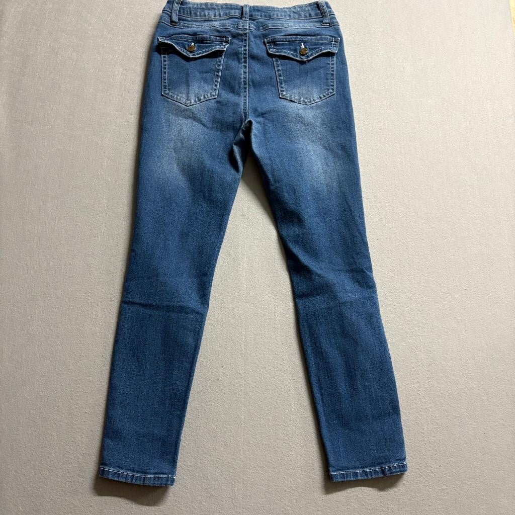 CX-5 Create Distressed Skinny Jeans Womens Size 11 Blue Denim Flap Pocket