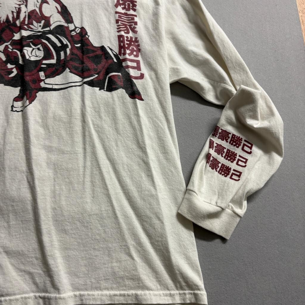 My Hero Academia Katsuki Bakugo Long Sleeve Shirt Mens XL Cream Graphic Tee