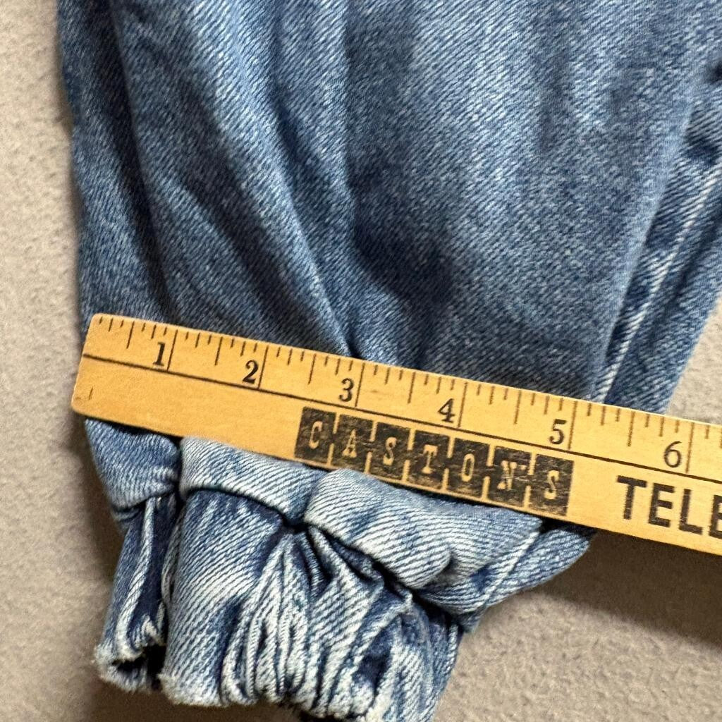 Forever 21 Premium Denim Cargo Jogger Pants Womens Size 27 Blue Utility Jeans