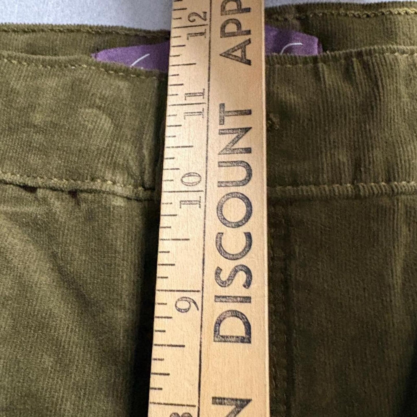 Gloria Vanderbilt Amanda Slim Corduroy Pants Womens 14 Olive Green High Rise