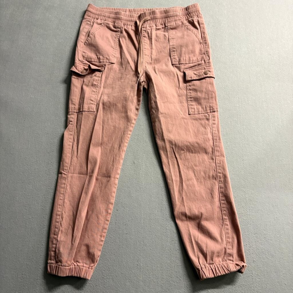 Monkey Ride Jeans Womens Cargo Jogger Pants Size 15/32 Pink Mauve Elastic Waist
