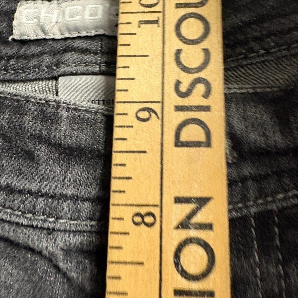 Chico's Platinum Denim Jeans Womens Size 0 Regular Gray Bootcut Stretch