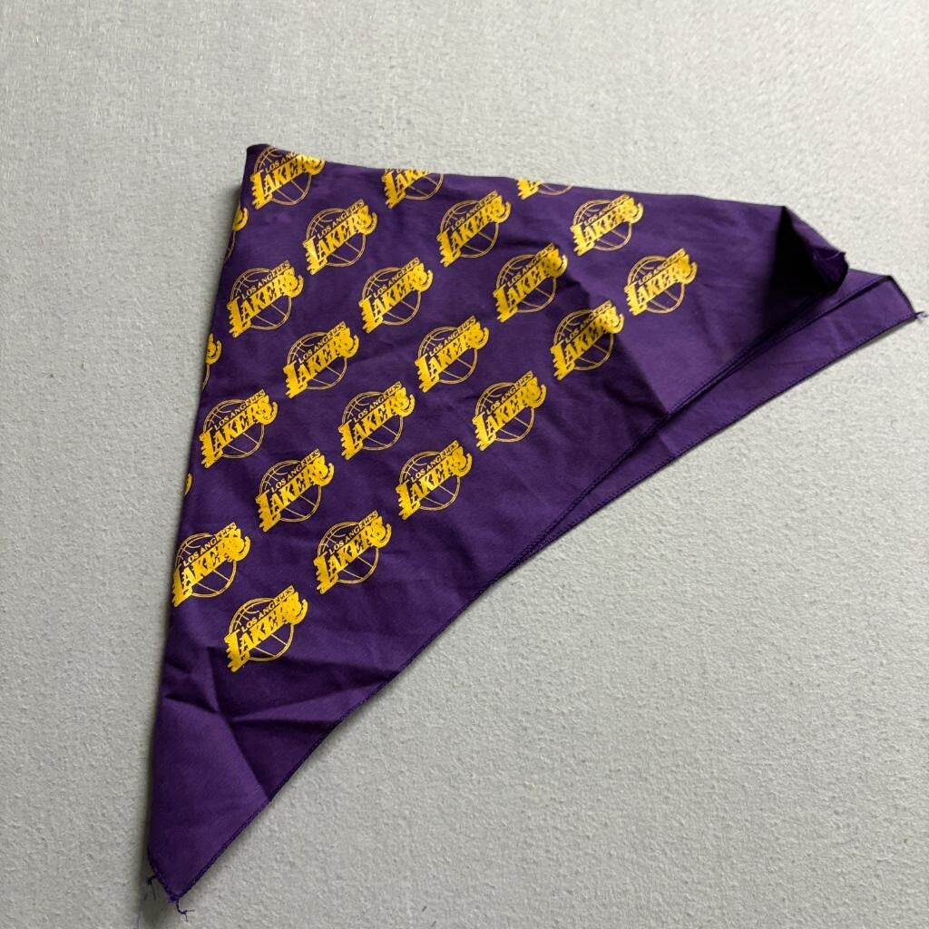 Los Angeles Lakers Vintage Bandana Purple Gold All Over Print Logo Hair Scarf