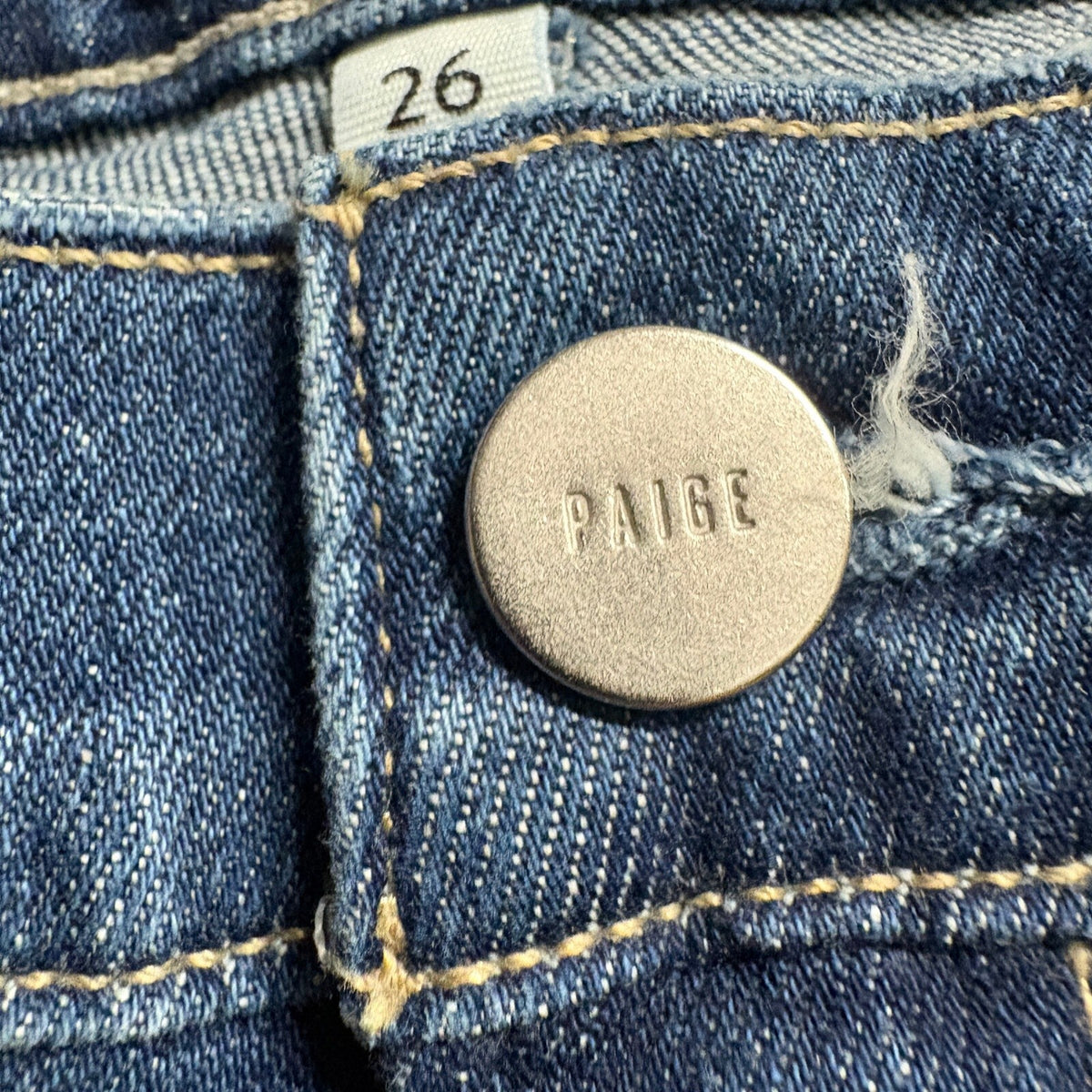 Paige Noella Maternity Jeans Size 26 Elastic Side Panel Straight Leg Denim Blue