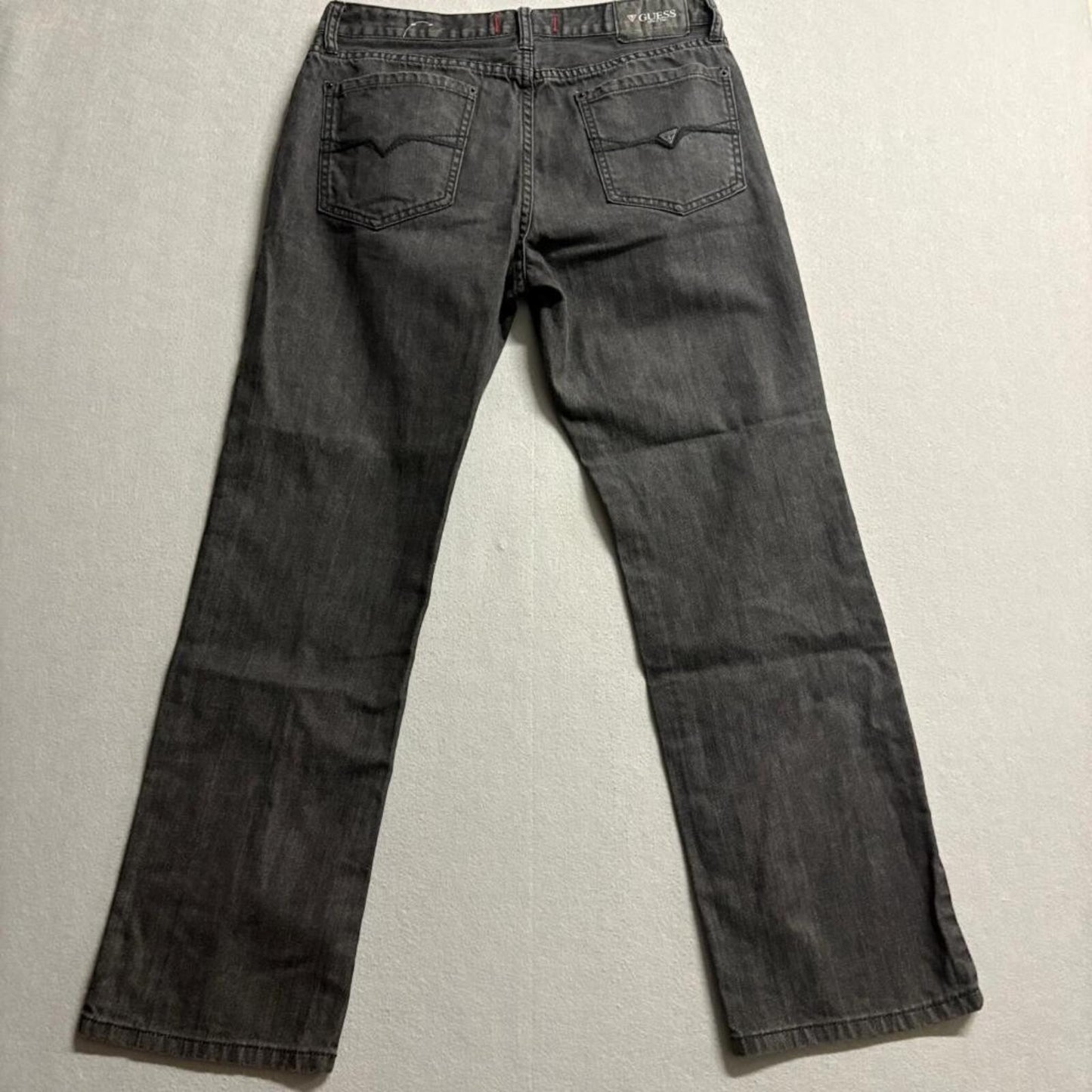 Guess Jeans Mens 32x28 Gray Regular Straight Crescent Fit Denim Pants 32x29