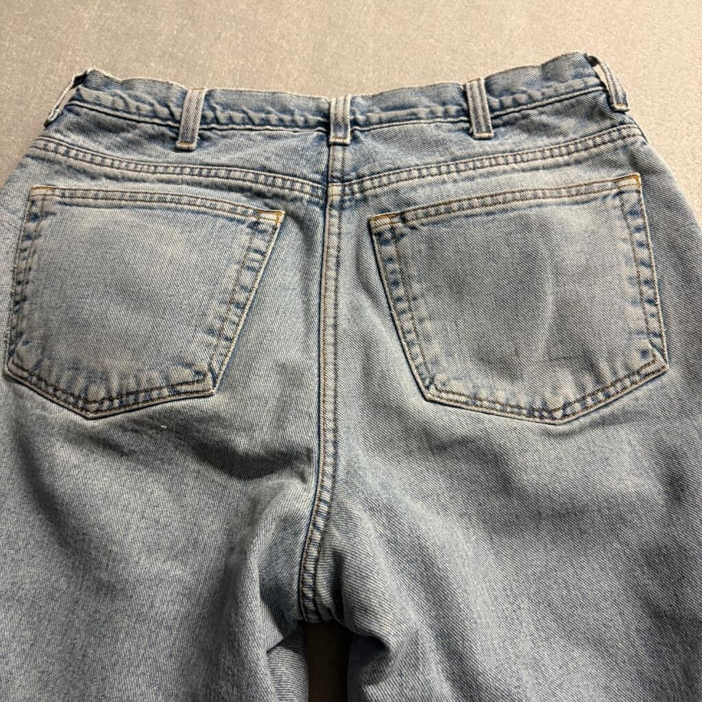 Vintage Lands End Fleece Lined Jeans Mens 32 Made in USA Red Fleece Denim Blue