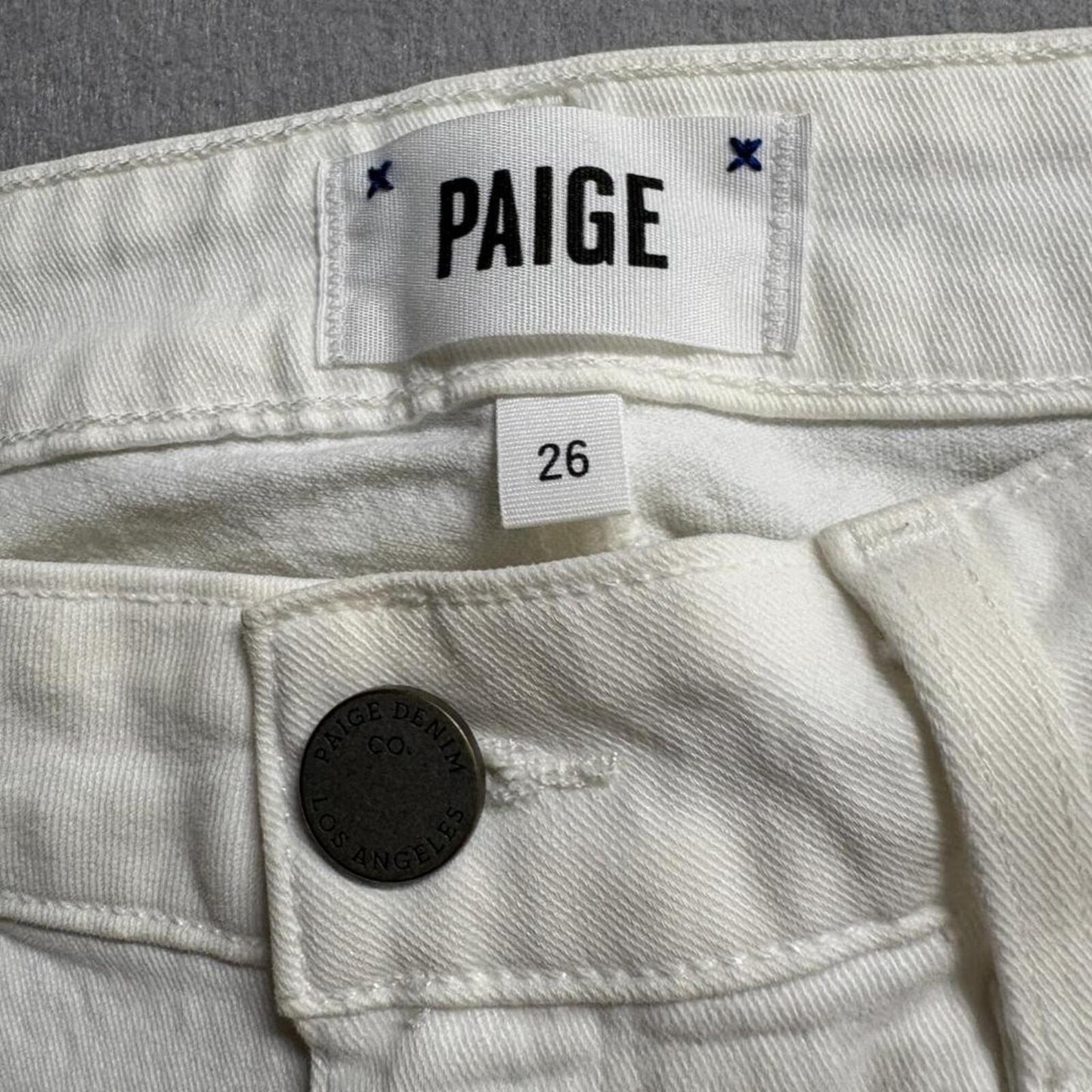 Paige Kylie Crop Jeans Womens 26 White Denim Stretch Straight Leg Crop Pants