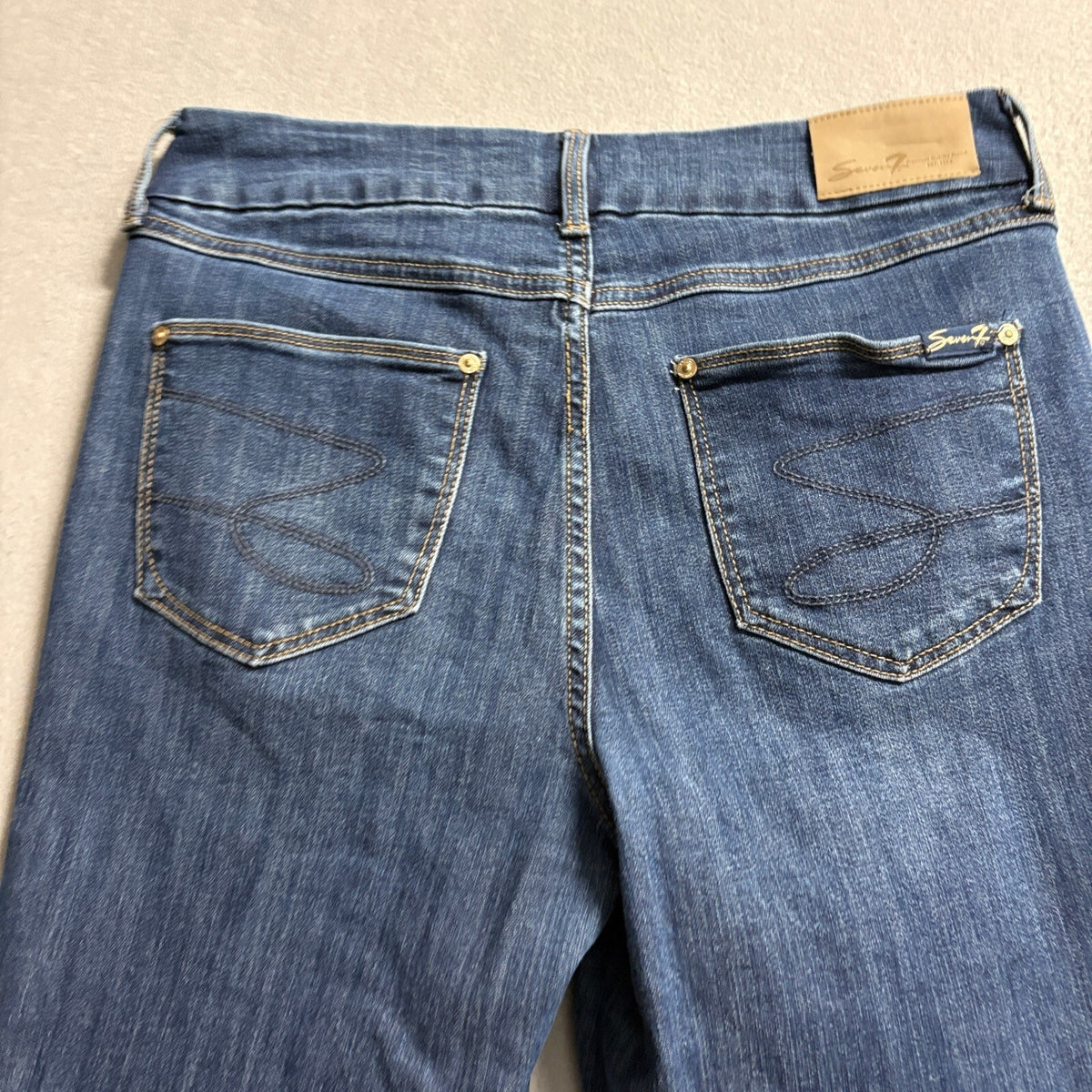 Seven7 High Rise Skinny Jeans Womens Size 8 Blue Denim Stretch Cuffed