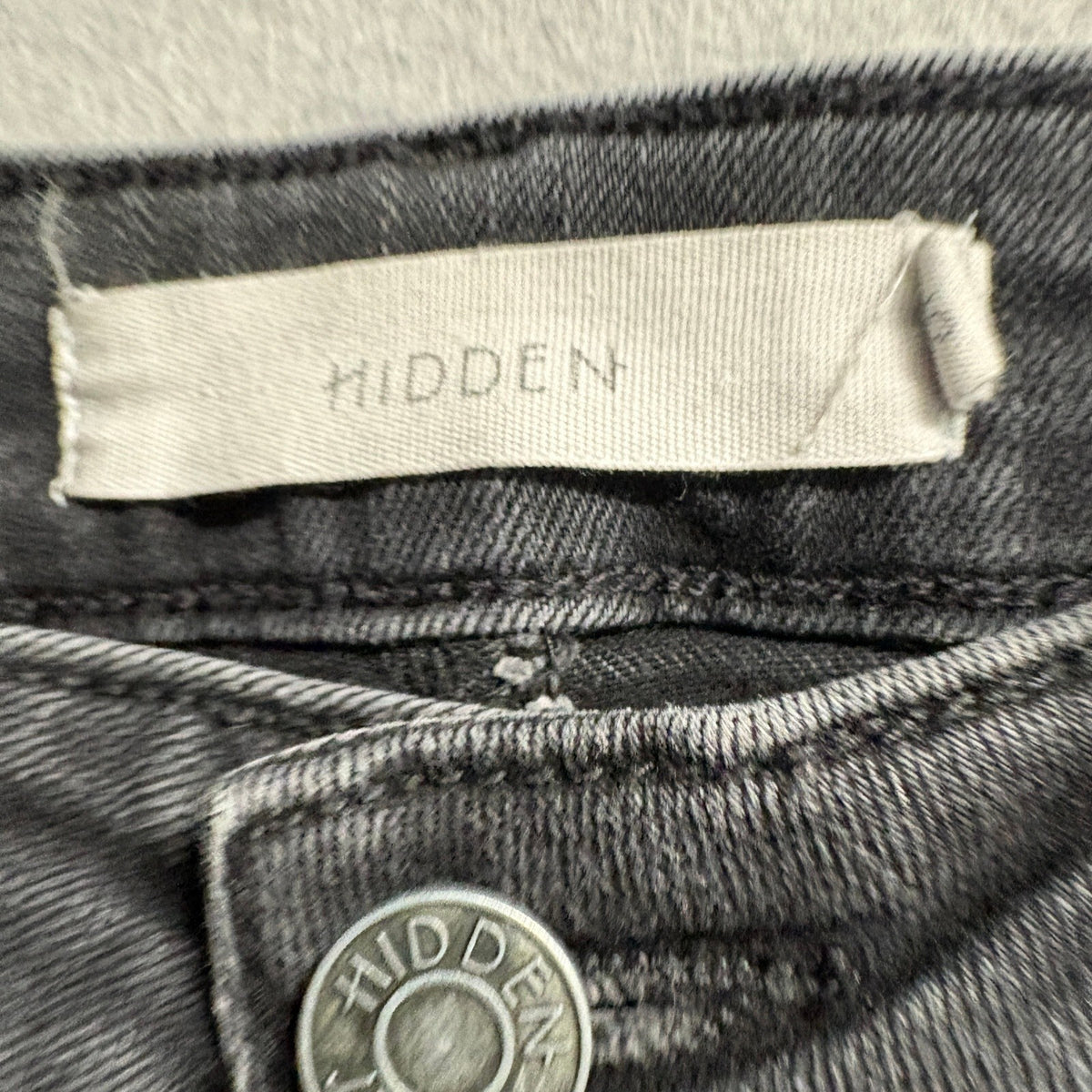 Hidden Jeans Womens Size 25 Black High Rise Wide Leg Raw Hem Button Fly Cropped