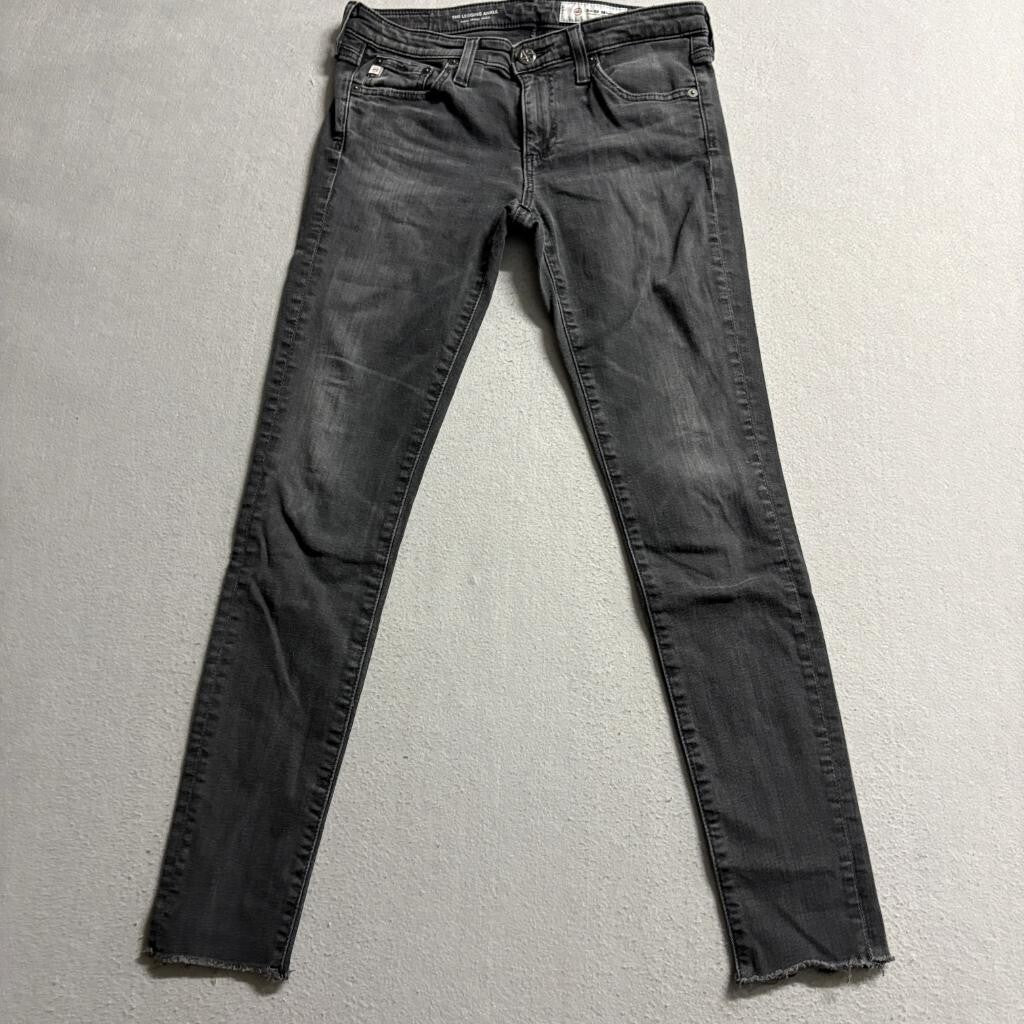 AG Adriano Goldschmied The Legging Ankle Jeans Womens 26R Gray Super Skinny Raw