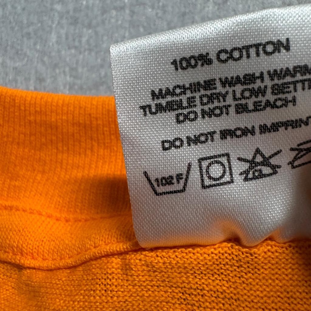 Vintage Tubular Blank T-Shirt Mens XL Orange Single Stitch Made in USA Cotton