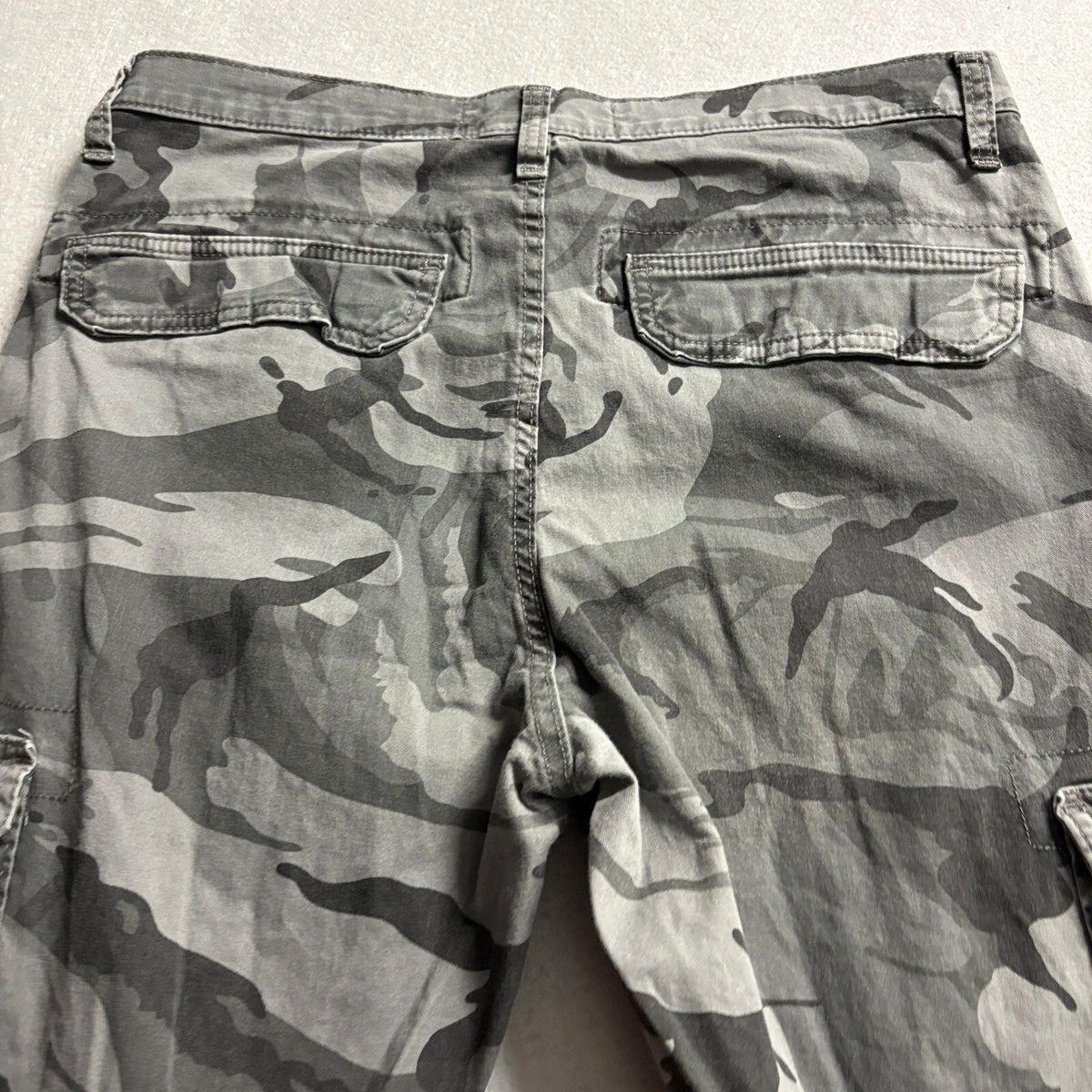 Wrangler Authentics Mens Cargo Pants 32x34 Gray Camo Stretch Twill ZM6SYGL