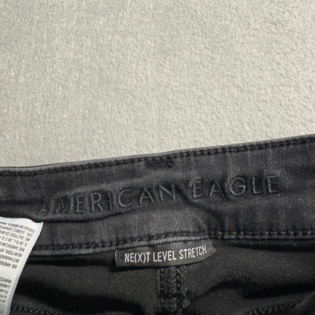 American Eagle Ne(x)t Level Stretch Skinny Jeans Womens 0 Short Black Denim