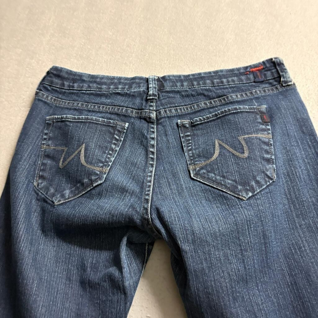 1717 Los Angeles Belle Bootcut Jeans Womens 29 Blue Denim Whiskered Stretch
