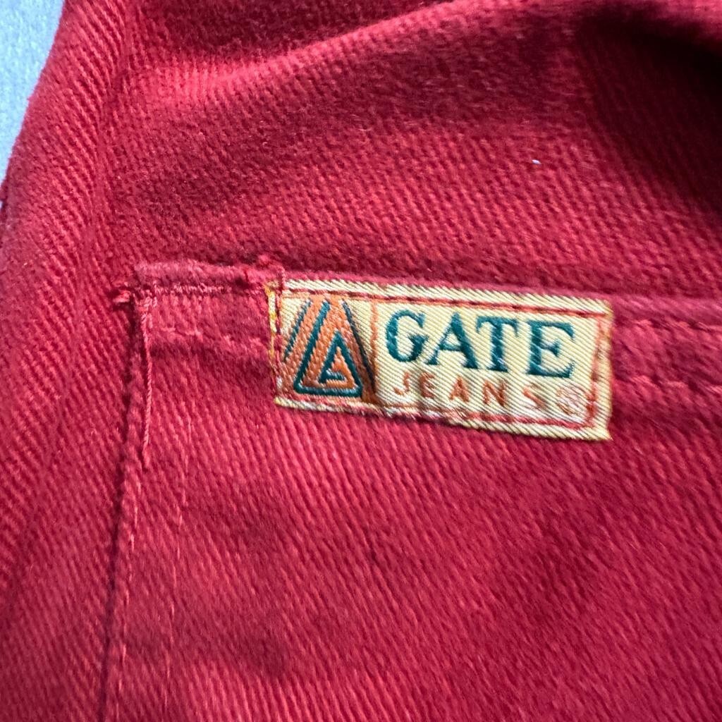 Vintage Gate Jeans Red Denim Pants Womens Size 38 Cotton High Rise Straight Leg