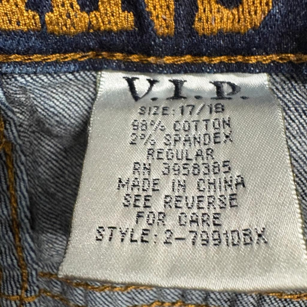 VIP Jeans Womens Size 17 18 Distressed Ripped Skinny Denim Blue Stretch Plus