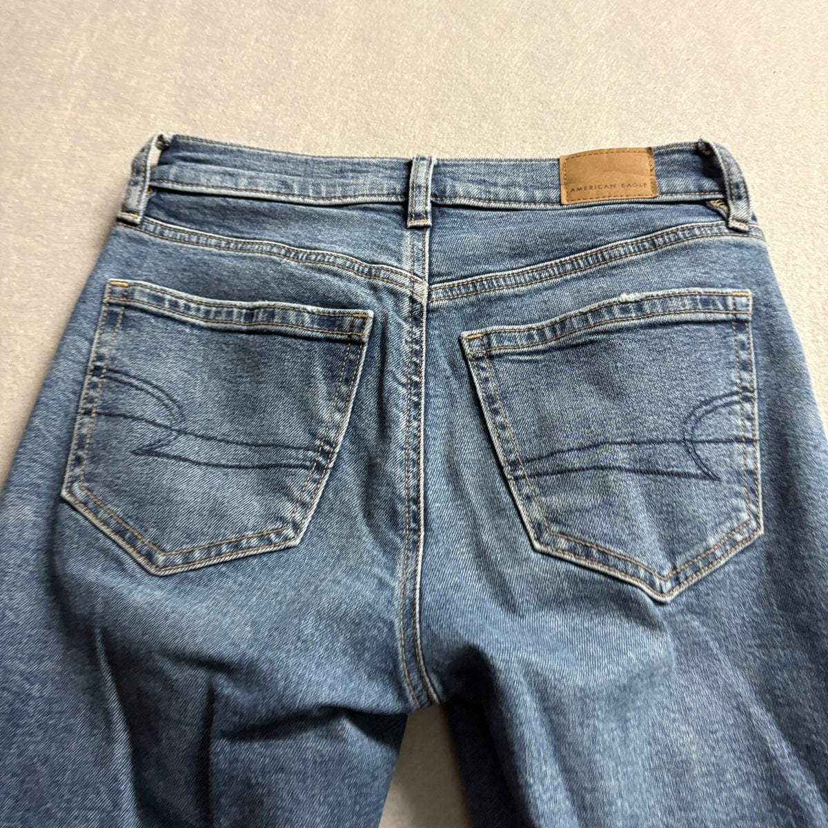 American Eagle 90s Skinny Jeans Womens 00 Short Blue Denim Stretch High Rise