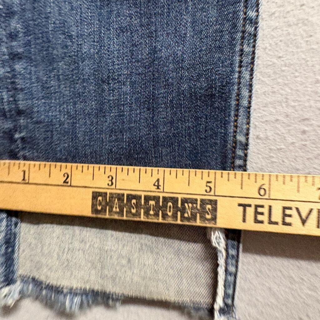 Vigoss Jagger Skinny Jeans Womens 30 Classic Fit Blue Denim Fringed Step Hem