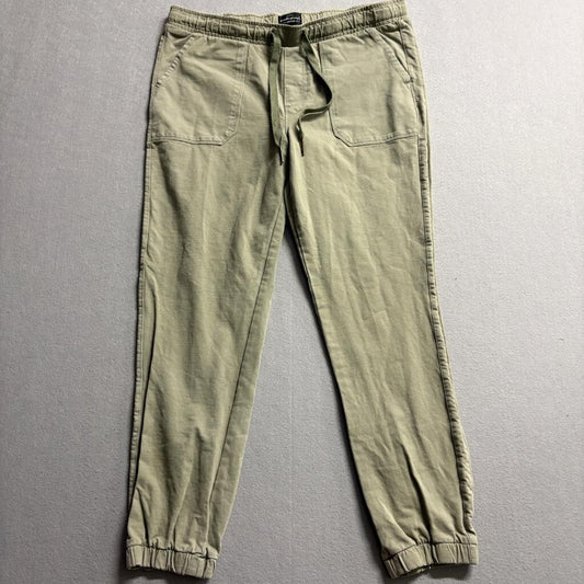 Weatherproof Vintage Mens Jogger Pants Medium Green Cotton Blend Stretch
