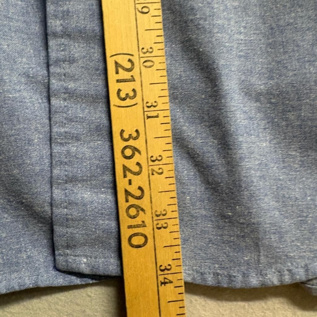 Vintage Winchester Western Shirt Mens 2XLT Blue Chambray Pearl Snap Long Sleeve