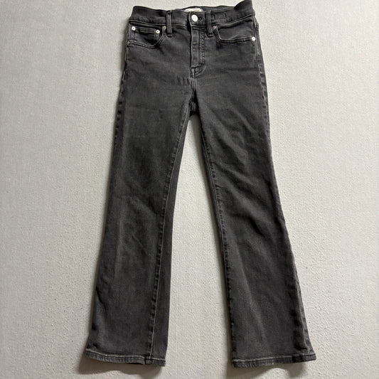 Madewell Cali Demi Bootcut Jeans Size 26 Black Washed High Rise Cropped Denim