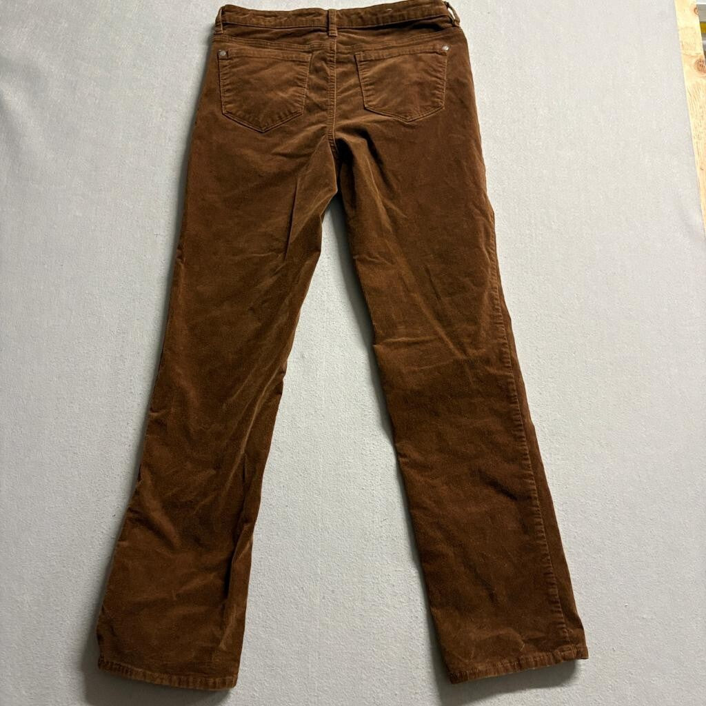 Well Worn Corduroy Pants Womens 10 Brown Stretch Straight Leg Mid Rise Casual