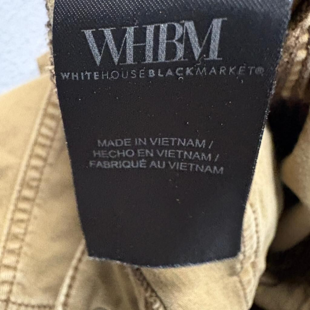 White House Black Market Crop Pants Womens 16 Brown Mid Rise Straight Leg Cargo