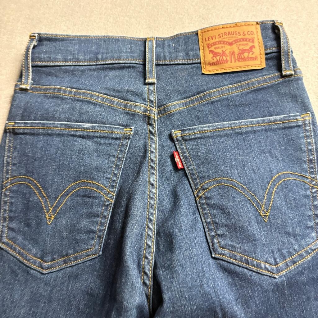 Levis Mile High Super Skinny Jeans Womens 25 x 28 Blue Denim Stretch High Rise