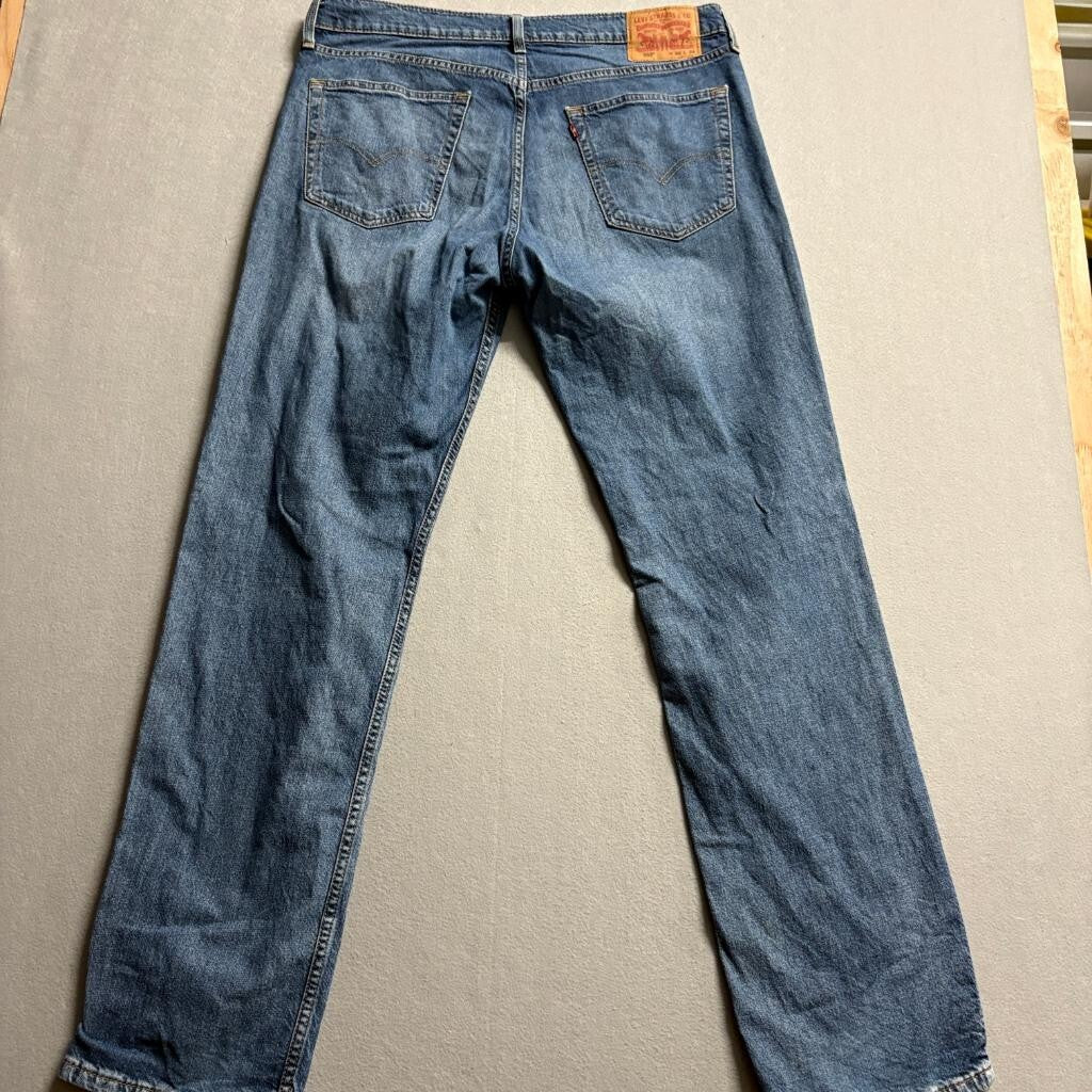 Levi's 505 Regular Fit Straight Leg Jeans Mens 36x34 Blue Denim (Tag 38x30)