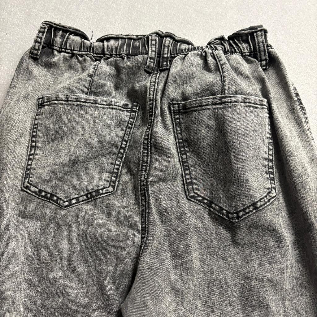 SONG Jeans Womens 7/28 Gray Acid Wash Paperbag Waist Denim Joggers Stretch