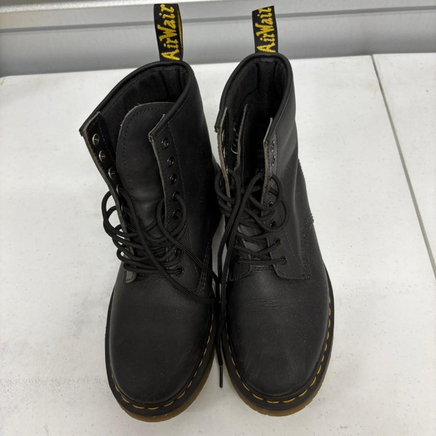Dr Martens Amwell SR Black Leather Work Boots Womens 11 Mens 10 Slip Resistant