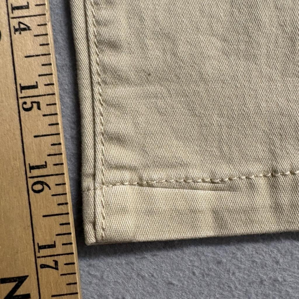 Baccini Womens Crop Pants 12P Beige Cotton Blend Rhinestone Button Capris